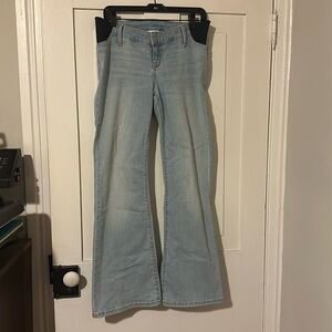 Under belly flare maternity jeans- light wash
